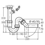 Sifonas plautuvei su skalb. maš. pajungimu Viega 101206